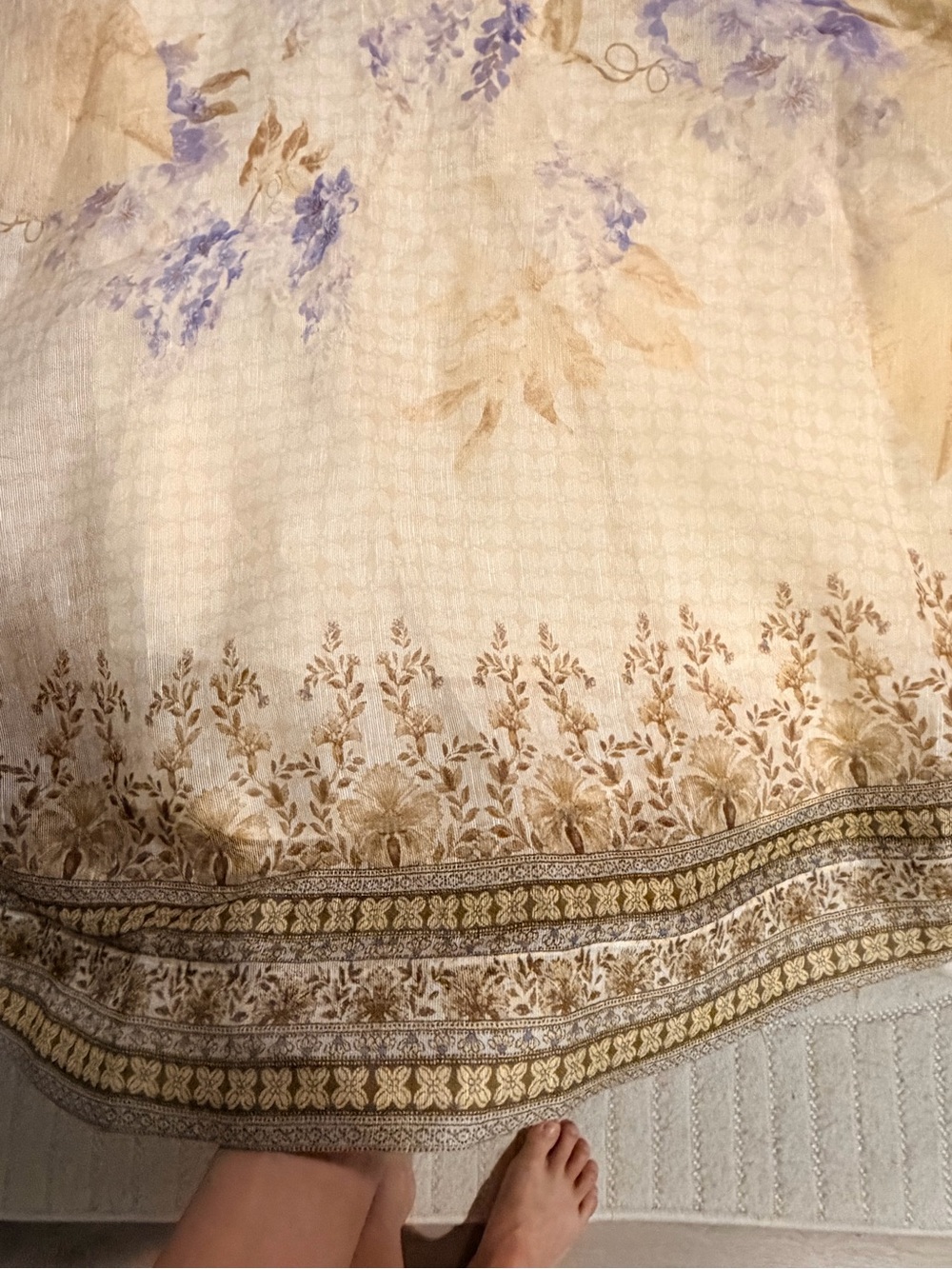 Zimmermann Dawning Picnic Lilac Floral Midi Dress - Picture 6 of 7